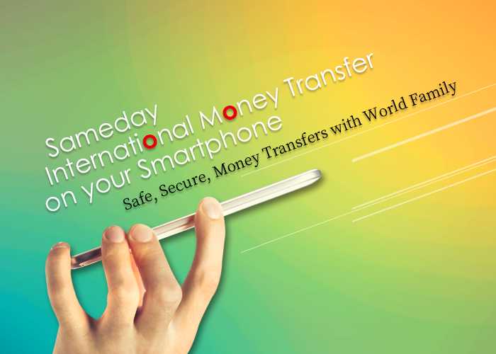 Sameday International Money Transfer on your Smartphone